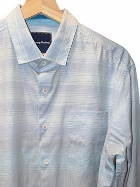 Tommy Bahama Stripped Shirt Cotton Silk Blend